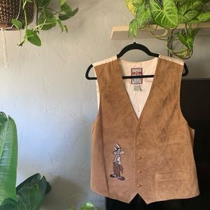 Vintage Wile E. Coyote Leather vest